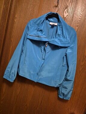 Calvin Klein Bright Metallic Blue Lightweight Full Zip Bomber Jacket XSP